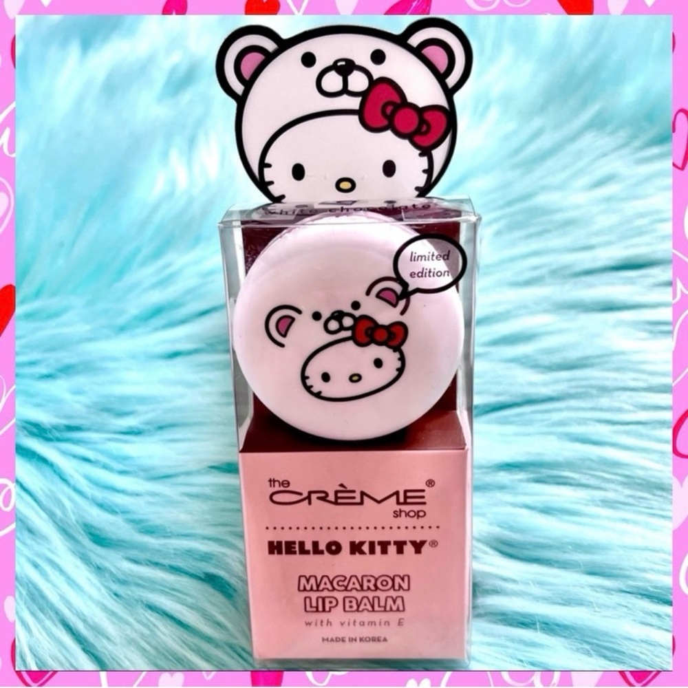 Crème Shop X Sanrio White Chocolate Limited Edition Hello Kitty Macaron Lip Balm - Picture 6 of 6